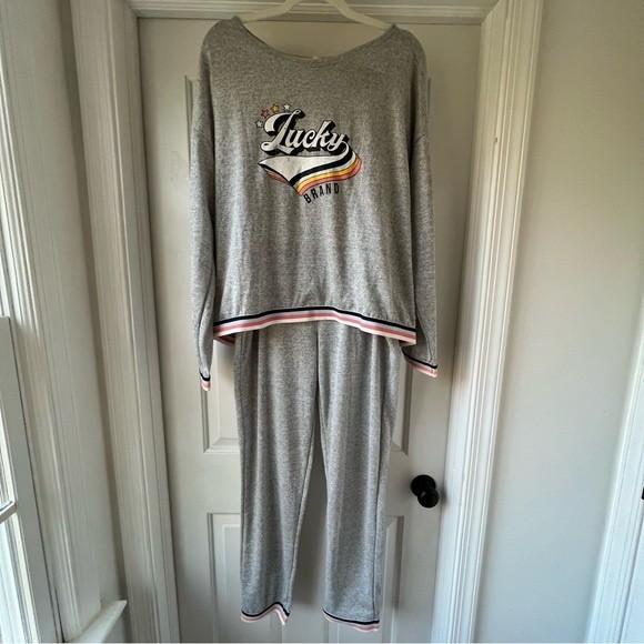 NWT Lucky Brand PJ Set Heathered Grey Size XL - Picture 1 of 7